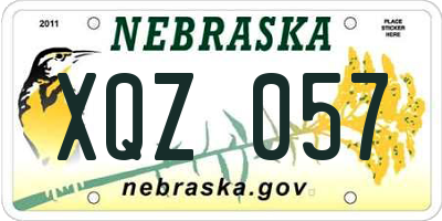 NE license plate XQZ057