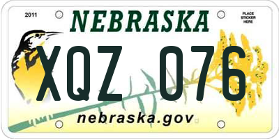 NE license plate XQZ076