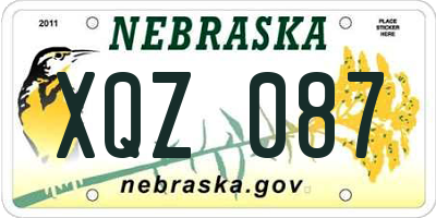 NE license plate XQZ087