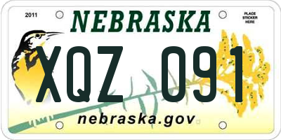 NE license plate XQZ091
