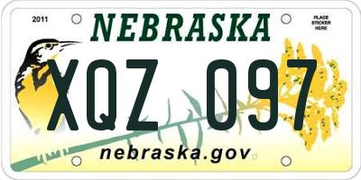 NE license plate XQZ097