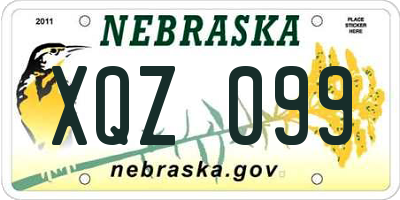 NE license plate XQZ099