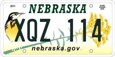 NE license plate XQZ114