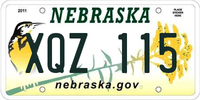 NE license plate XQZ115