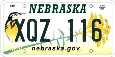 NE license plate XQZ116
