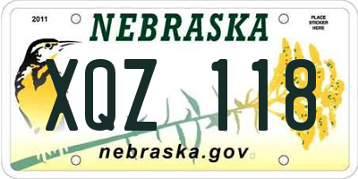 NE license plate XQZ118