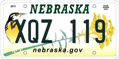 NE license plate XQZ119