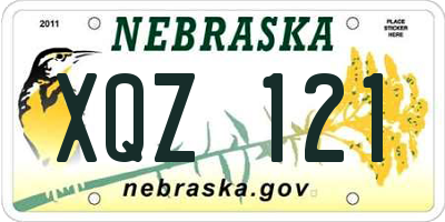 NE license plate XQZ121