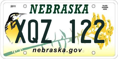 NE license plate XQZ122