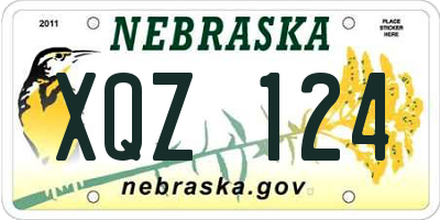 NE license plate XQZ124