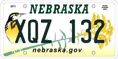 NE license plate XQZ132