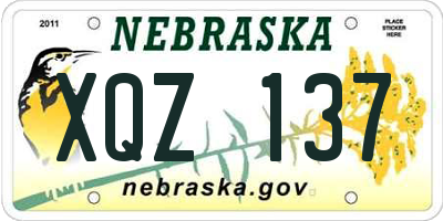 NE license plate XQZ137