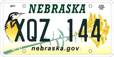 NE license plate XQZ144