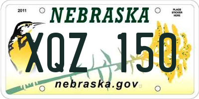NE license plate XQZ150