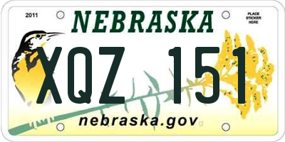 NE license plate XQZ151
