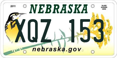 NE license plate XQZ153