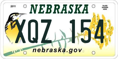 NE license plate XQZ154
