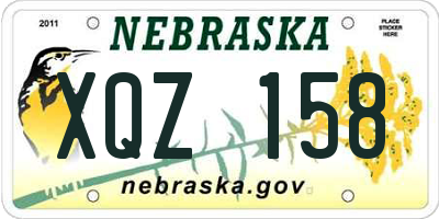 NE license plate XQZ158