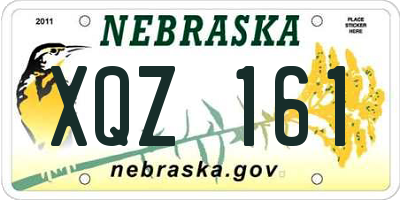 NE license plate XQZ161