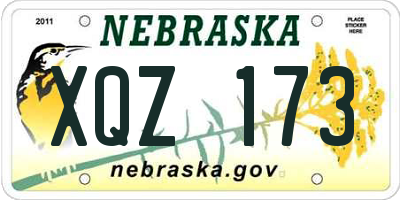 NE license plate XQZ173