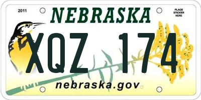 NE license plate XQZ174