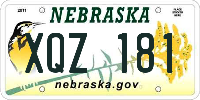 NE license plate XQZ181