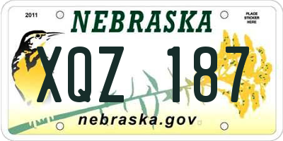 NE license plate XQZ187