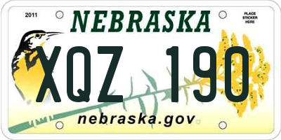NE license plate XQZ190