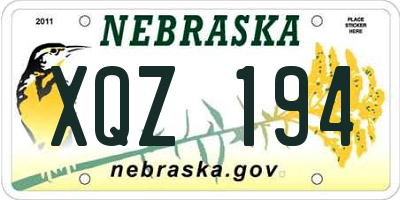 NE license plate XQZ194