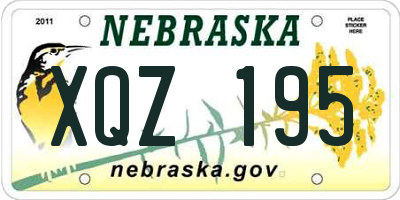 NE license plate XQZ195