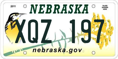 NE license plate XQZ197