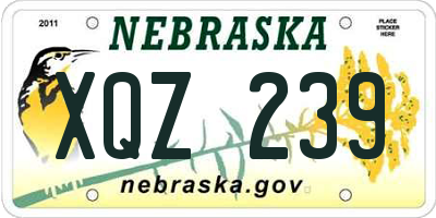 NE license plate XQZ239