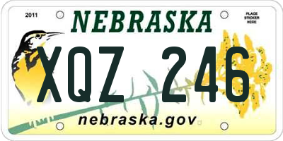 NE license plate XQZ246