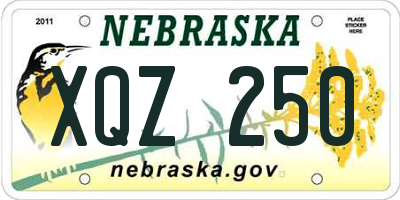 NE license plate XQZ250