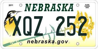 NE license plate XQZ252