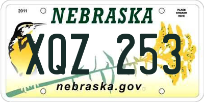NE license plate XQZ253