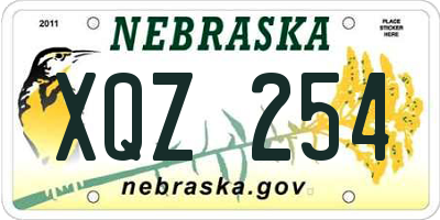 NE license plate XQZ254
