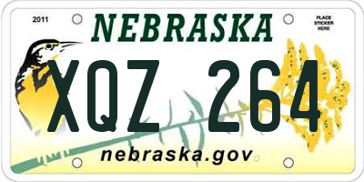 NE license plate XQZ264