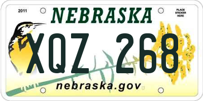 NE license plate XQZ268