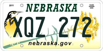 NE license plate XQZ272