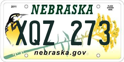 NE license plate XQZ273