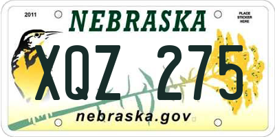 NE license plate XQZ275