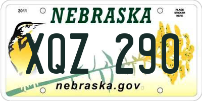 NE license plate XQZ290