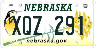NE license plate XQZ291