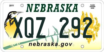 NE license plate XQZ292