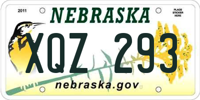 NE license plate XQZ293