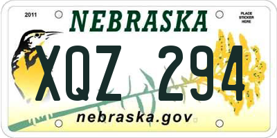 NE license plate XQZ294