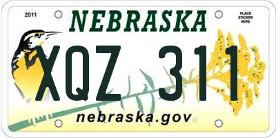 NE license plate XQZ311
