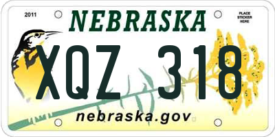 NE license plate XQZ318