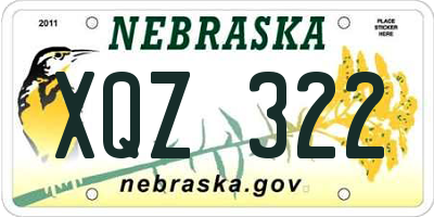 NE license plate XQZ322